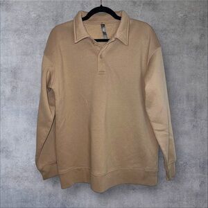 Tan Long Sleeve‎ Polo Shirt